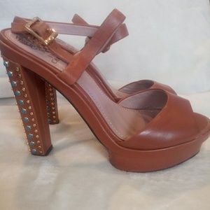 Brown statement heels